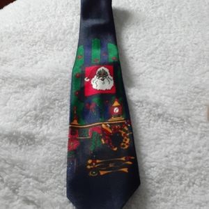 Unique Vintage Holiday Gold City Silk Santa Tie Christmas